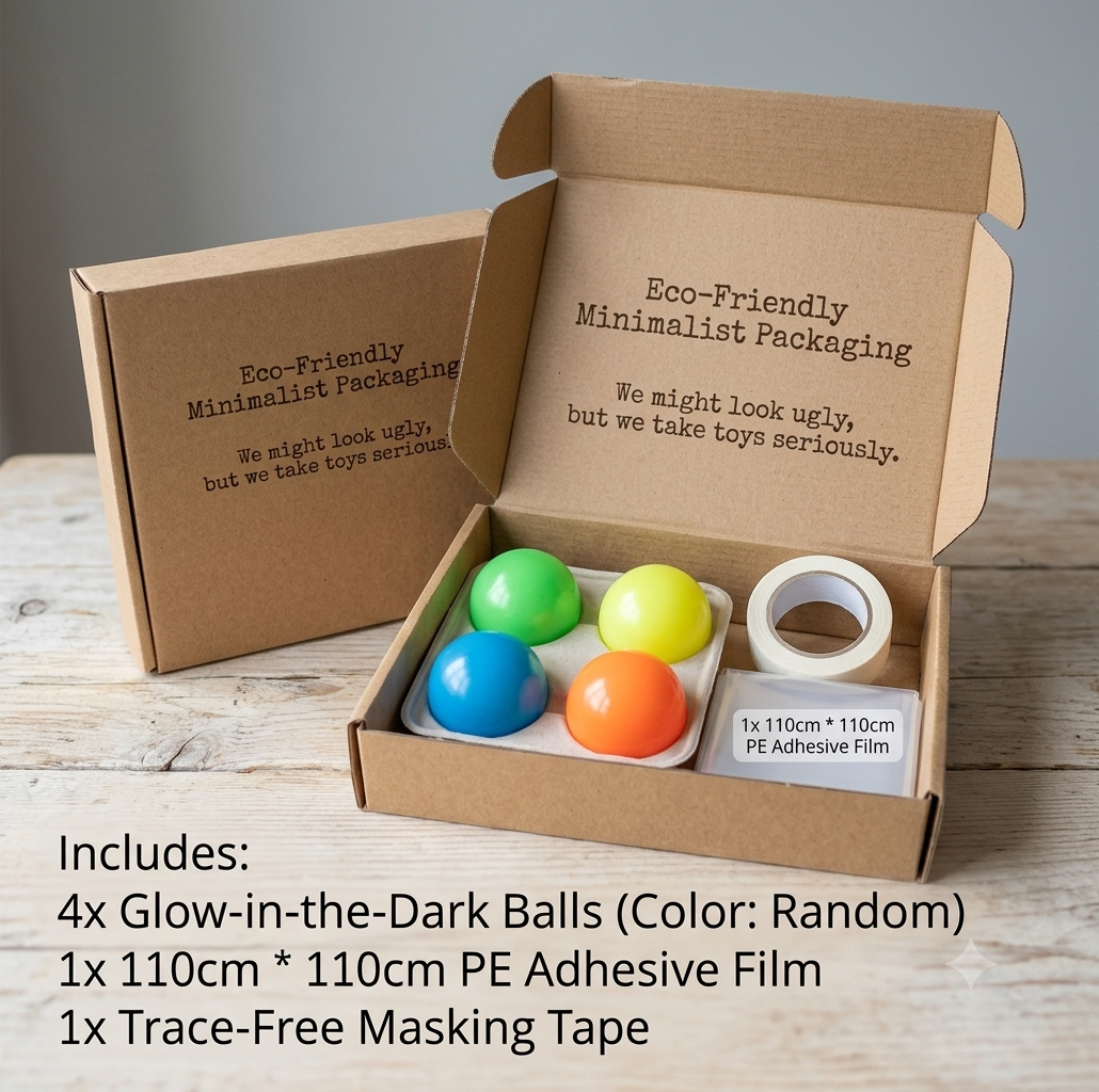 CeilingPop™ Luminous Sticky Ball Set (4 Pcs) - 100% Mess-Free Ceiling Toy